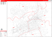 Santa Fe  Wall Map Red Line Style